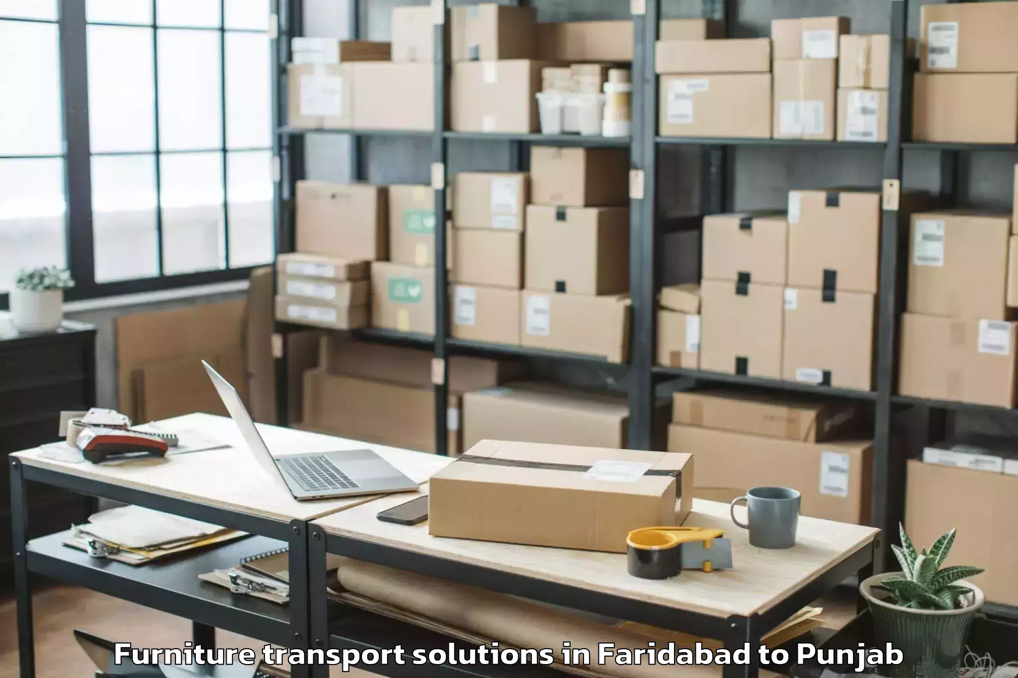 Hassle-Free Faridabad to Dera Baba Nanak Furniture Transport Solutions